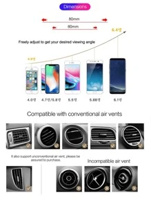 1入組水鑽裝飾汽車出風口手機座