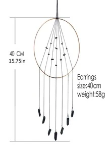 1入組布藝壁掛現代家居掛飾 - 黑色 - 查看 4