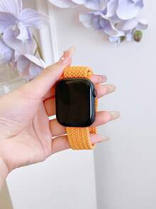 Correa de reloj compatible con Apple Watch con diseño trenzado - Naranja - Ver 3
