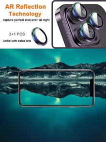 3入組組全像手機鏡頭保護膜，相容於 iPhone15/15Plus/15Pro/15Promax - 紫色 - 查看 5