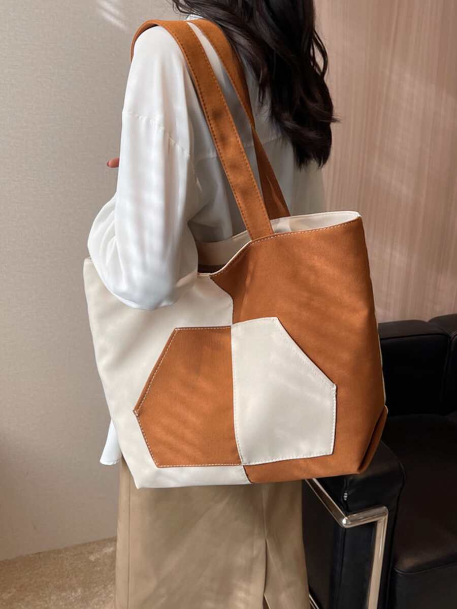 Bolsa de compras de dos tonos - Multicolor - Ver 1