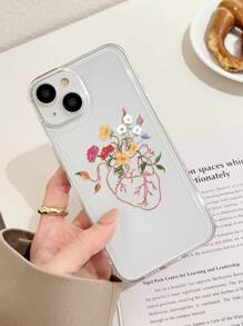 1 件心形花束印花手机壳适用于 11、 13、 14 Pro Max 防水防震防摔防刮 - 彩色 - 查看 2