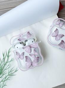 1 件蕾丝薰衣草紫蝴蝶 Pro/Pro2/ 3/ 2 耳机套，透明高档防震 - 彩色 - 查看 2