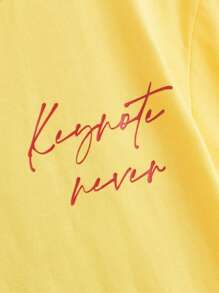 SHEIN Boys Letter & Cartoon Graphic Tee - Yellow - View 3