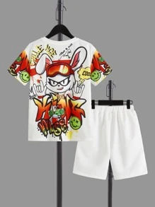 SHEIN Bộ hai mảnh Trai Hoạt hình Giải trí - Nhiều màu - Xem 1