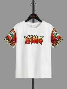 SHEIN Bộ hai mảnh Trai Hoạt hình Giải trí - Nhiều màu - Xem 5