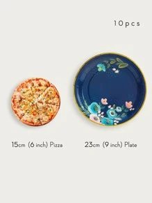 10 piezas/set papel desechable con patrón floral para fiesta - Multicolor - Ver 3