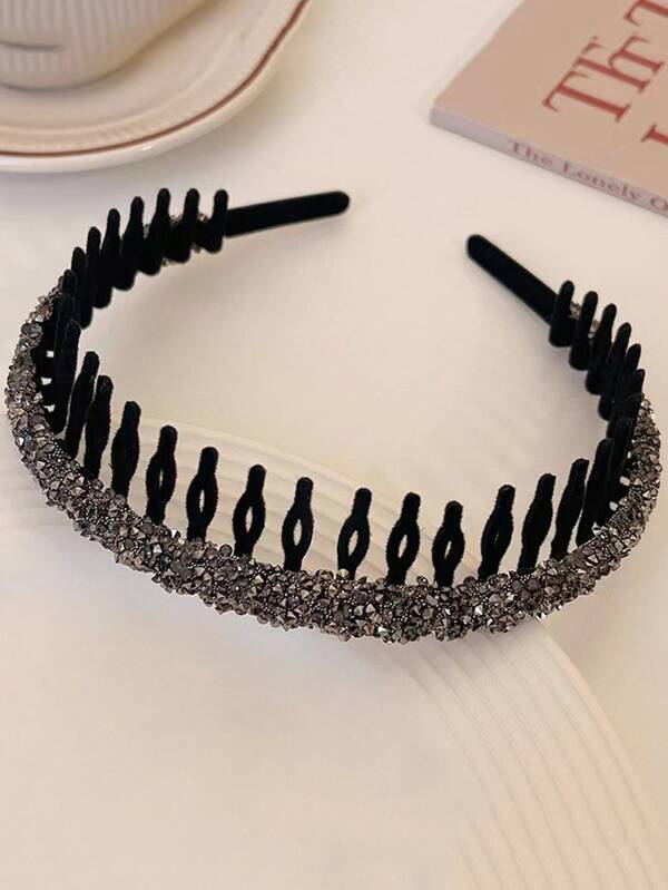 Rhinestone Decoration Sparkle Headband Suitable For Parties, Music Festivals, Daily Outings Elegant Hair Band Hair Hoop