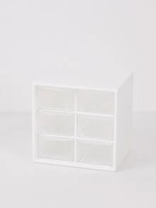 Hộp lưu trữ văn phòng phẩm máy tính để bàn 1pc - trắng - Xem 3