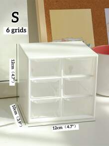 Hộp lưu trữ văn phòng phẩm máy tính để bàn 1pc - trắng - Xem 4