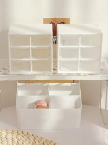 Hộp lưu trữ văn phòng phẩm máy tính để bàn 1pc - trắng - Xem 6