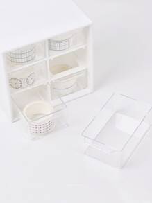 Hộp lưu trữ văn phòng phẩm máy tính để bàn 1pc - trắng - Xem 7