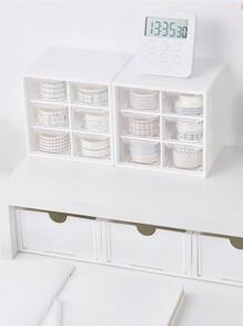 Hộp lưu trữ văn phòng phẩm máy tính để bàn 1pc - trắng - Xem 9