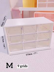 Hộp lưu trữ văn phòng phẩm máy tính để bàn 1pc - trắng - Xem 10