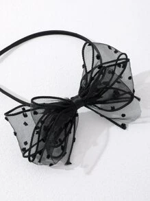 Toddler Girls Bow Decor Headband - Black - View 2