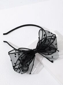 Toddler Girls Bow Decor Headband - Black - View 3