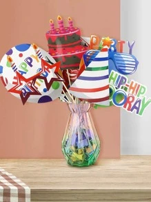 18入組/套紙質照相亭道具星星和眼鏡裝飾派對裝飾自拍道俱生日派對 - 彩色 - 查看 2