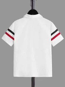 SHEIN Chicos Camisa con estampado de rayas - Blanco - Ver 2