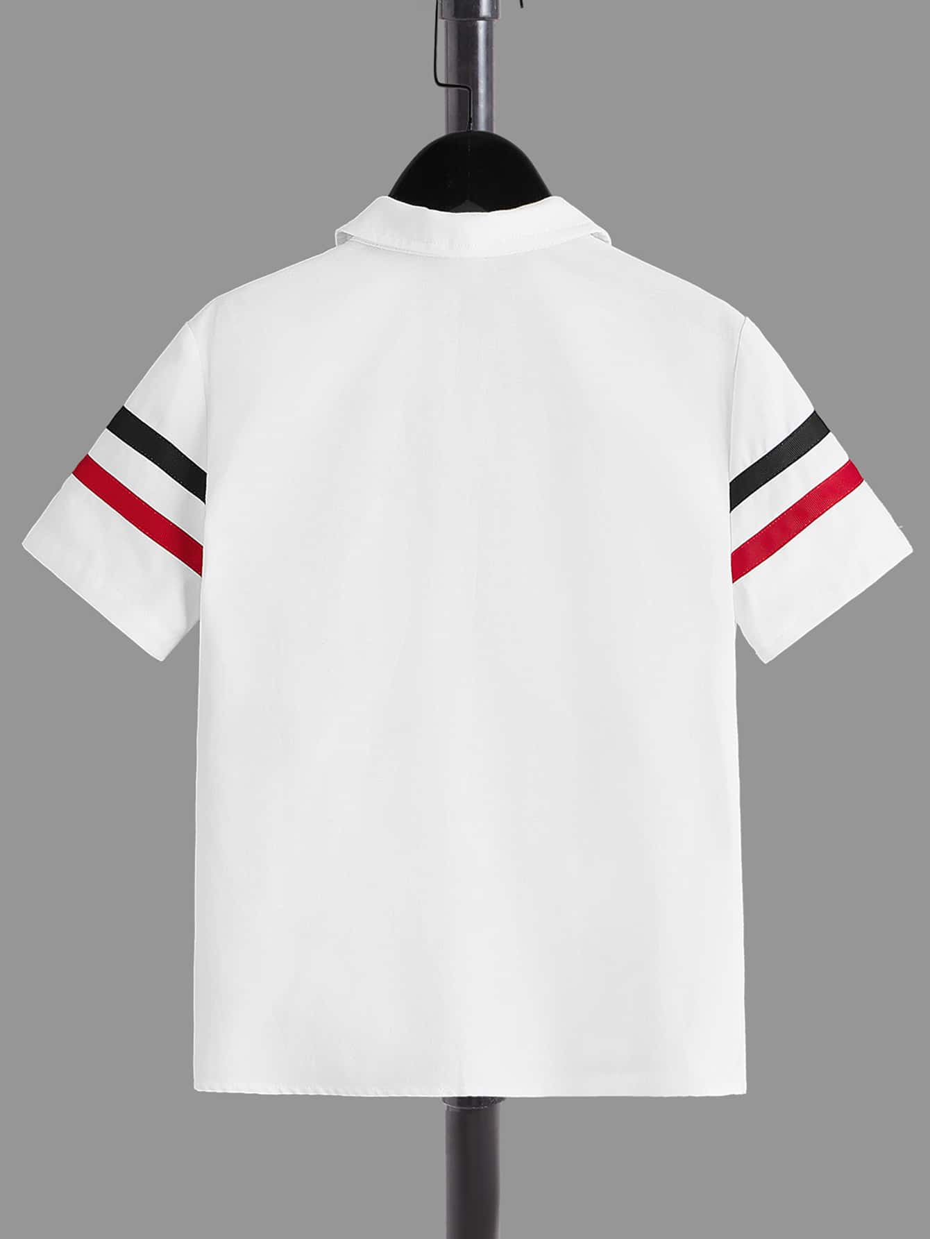 SHEIN Chicos Camisa con estampado de rayas - Blanco - Añade 2