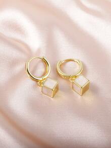 Cube Drop Earrings - Multicolor - View 2