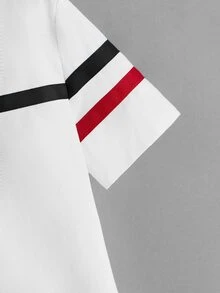 SHEIN Chicos Camisa con estampado de rayas - Blanco - Ver 4