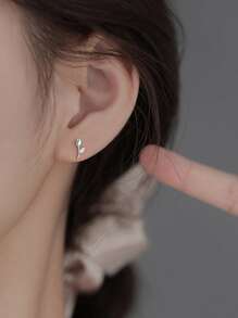 Bông tai thiết kế hoa - Bạc - Xem 6
