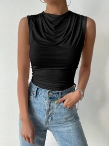 SHEIN Essnce Top tank escote drapeado fruncido