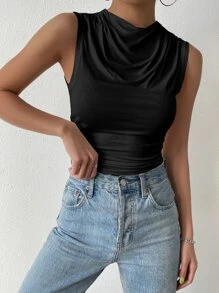 SHEIN Essnce Top tank escote drapeado fruncido