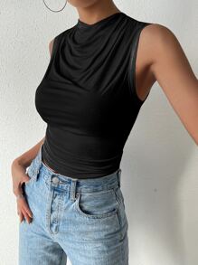 SHEIN Essnce Top tank escote drapeado fruncido