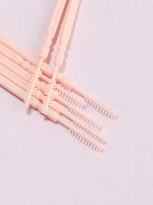 100 Miếng Xương cá Hình dạng Có thể mang đi Hai mặt Nhựa Tăm xỉa răng Răng Chải Xanh - trái cam - Xem 3