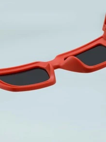 Niños Gafas de sol de marco geométrico - Naranja - Ver 3