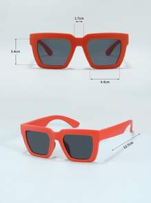Niños Gafas de sol de marco geométrico - Naranja - Ver 4