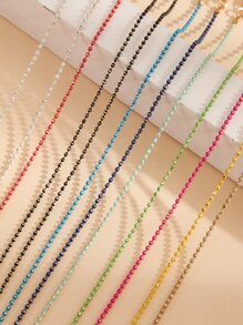 12pcs/set Minimalist Chain Anklet - Multicolor - View 5