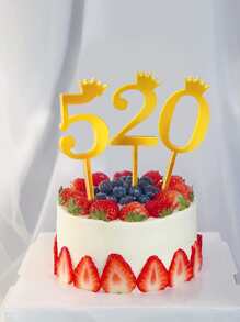 2 piezas pastel moderno número para fiesta - Dorado - Ver 4