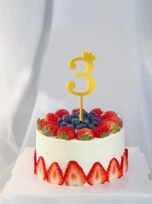 2 piezas pastel moderno número para fiesta - Dorado - Ver 1