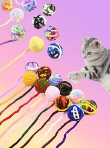 1 pieza al azar Hilo bola Juguete para gato - Multicolor - Ver 3