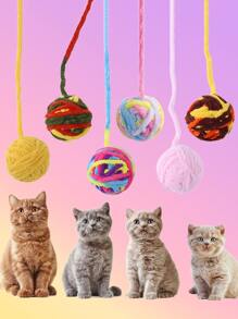 1 pieza al azar Hilo bola Juguete para gato - Multicolor - Ver 7