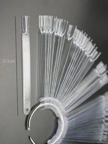 美甲色盘展示盒，50张透明亚克力扇形可拆卸专业美甲色卡，适合美甲爱好者、新手和美甲沙龙，美甲用品，美甲工具，美甲艺术工具，返校季，美甲，美甲工具，美甲贴片工具 - 無色 - 查看 5