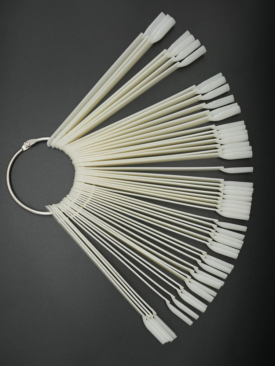 美甲色盘展示盒，50张自然色亚克力扇形可拆卸专业美甲色卡，适合美甲爱好者、新手和美甲沙龙，美甲用品，美甲工具，美甲艺术工具，返校季，美甲，美甲工具，美甲贴片工具
