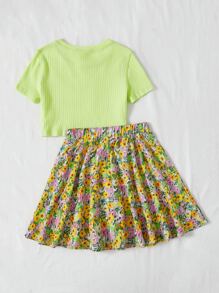 SHEIN Bộ hai mảnh Gái Gân đan Hoa Boho - Nhiều màu - Xem 2