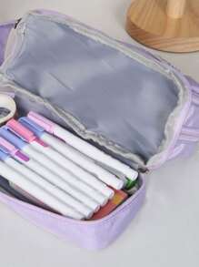 1入組貼布裝飾筆袋 - 紫色 - 查看 4