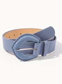 Đai khóa dập nổi da rắn có đục lỗ - Màu xanh ngọc - Xem 1