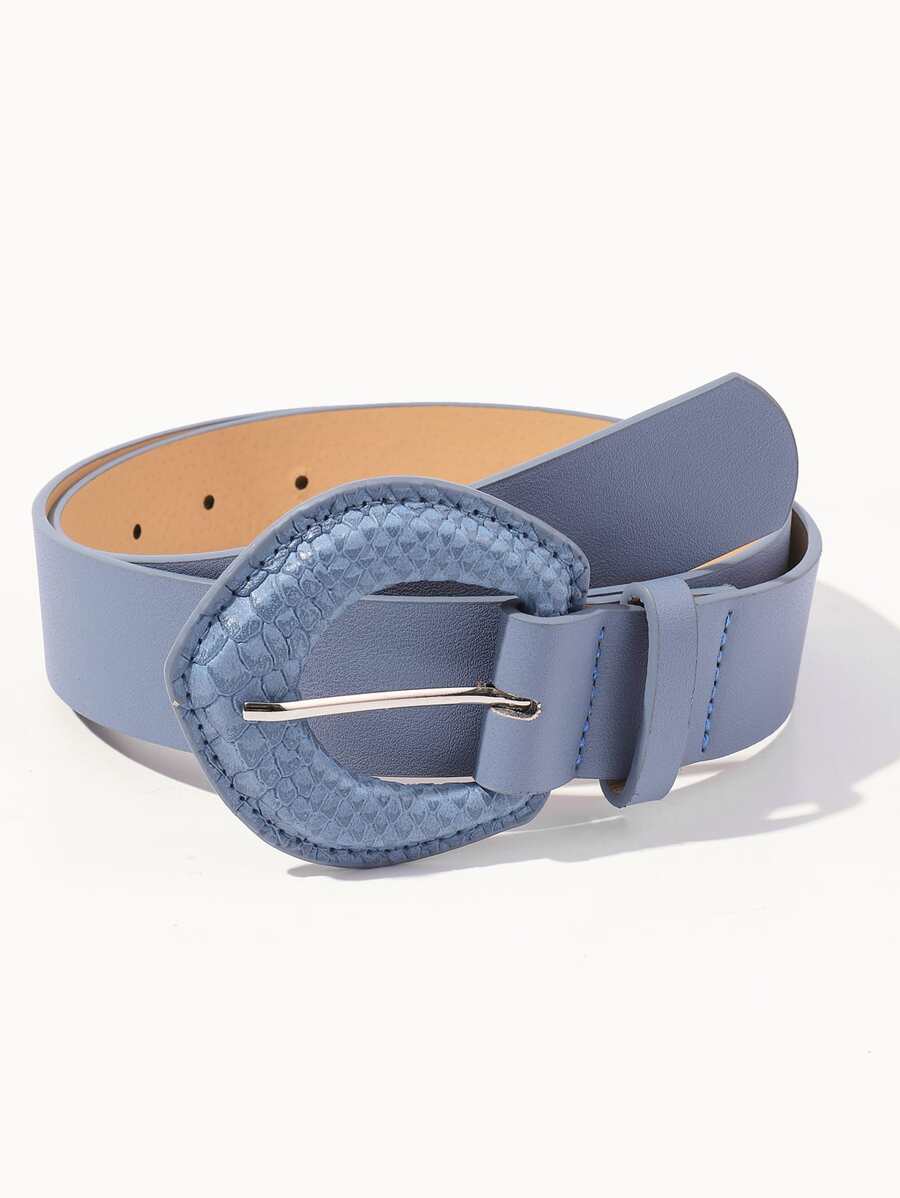 Đai khóa dập nổi da rắn có đục lỗ - Màu xanh ngọc - Xem 1