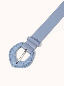 Đai khóa dập nổi da rắn có đục lỗ - Màu xanh ngọc - Xem 4
