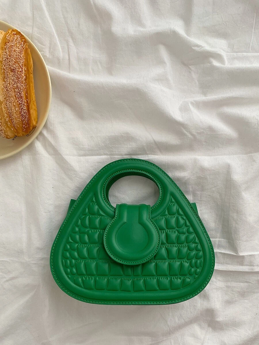 Minimalist Textured Novelty Bag - Green - View 1