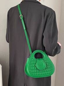 Minimalist Textured Novelty Bag - Green - View 2