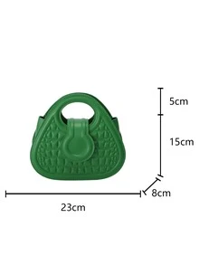 Minimalist Textured Novelty Bag - Green - View 3