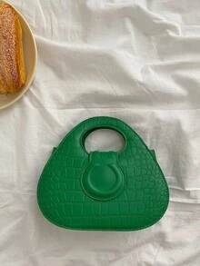 Minimalist Textured Novelty Bag - Green - View 5