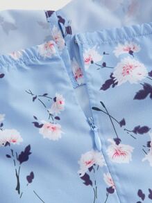 SHEIN MOD 印花肩上打結吊帶連衣裙 - 淺藍色 - 查看 3