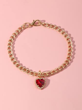 1入組心形墜飾寵物項鍊